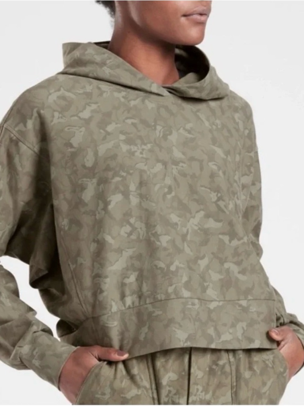 Athleta Camo Crop Hoodie